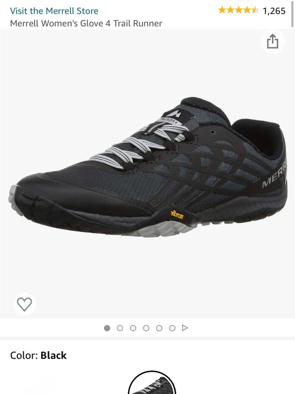 Women’s Merrell glove 4 trail runner Vibram sneaker shoe
